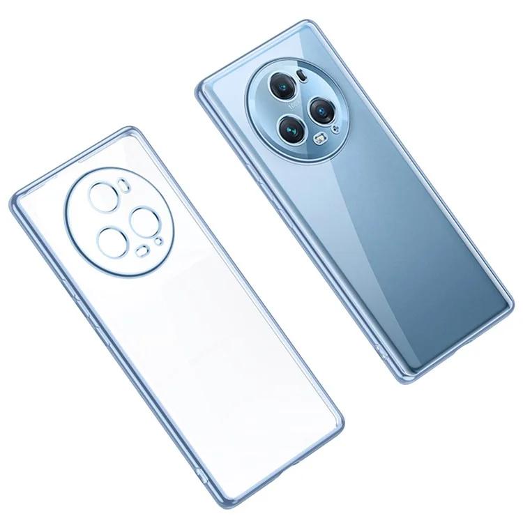

For Honor Magic5 Pro Electroplating Clear Phone Case Straight Edge TPU Anti-scratch Cover