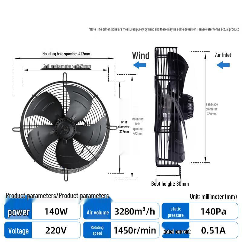 Tangxiang External Rotor Axial Flow Fan CN plug (adapter included)