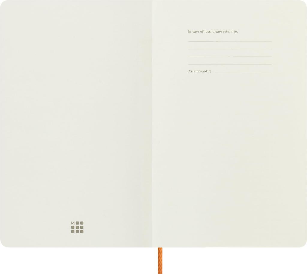 Moleskine Vegan Soft Cover Notebook Soft Cover Lined Large Size wide x 21cm Orange Gift Box Included QP616N8VCAPRIBOX (13cm long)