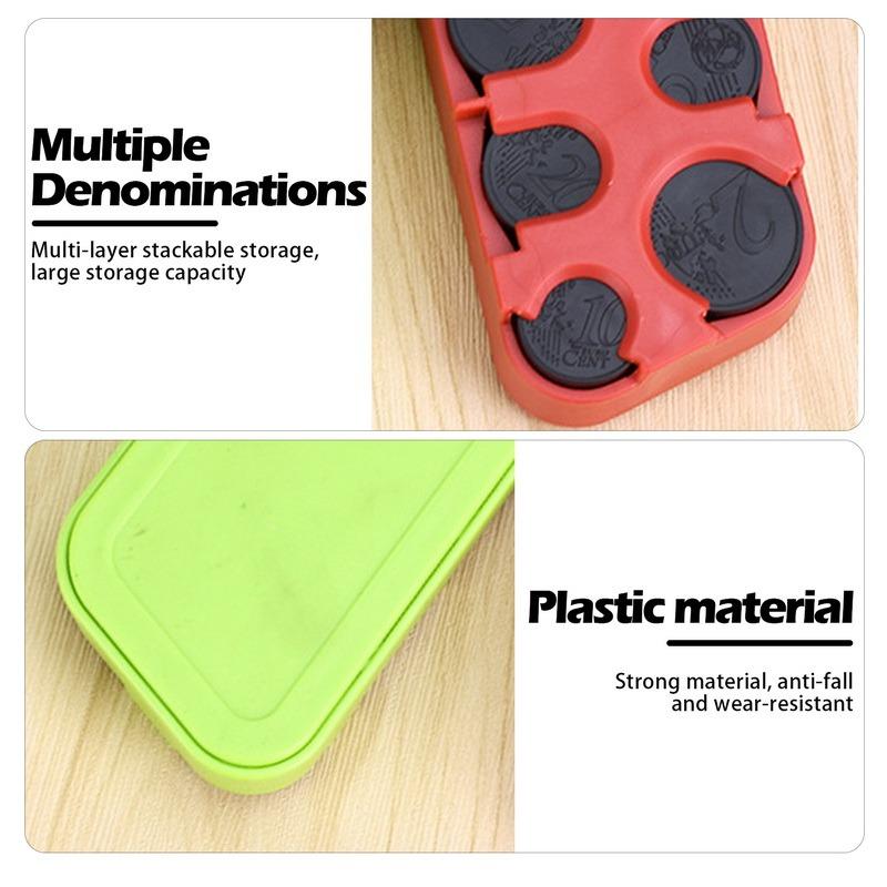 Mini Euro Coin Dispenser Car Storage Coin Wallet Savings Box for Euro Coin Bank Coin Holder Case Plastic Storage Boxes