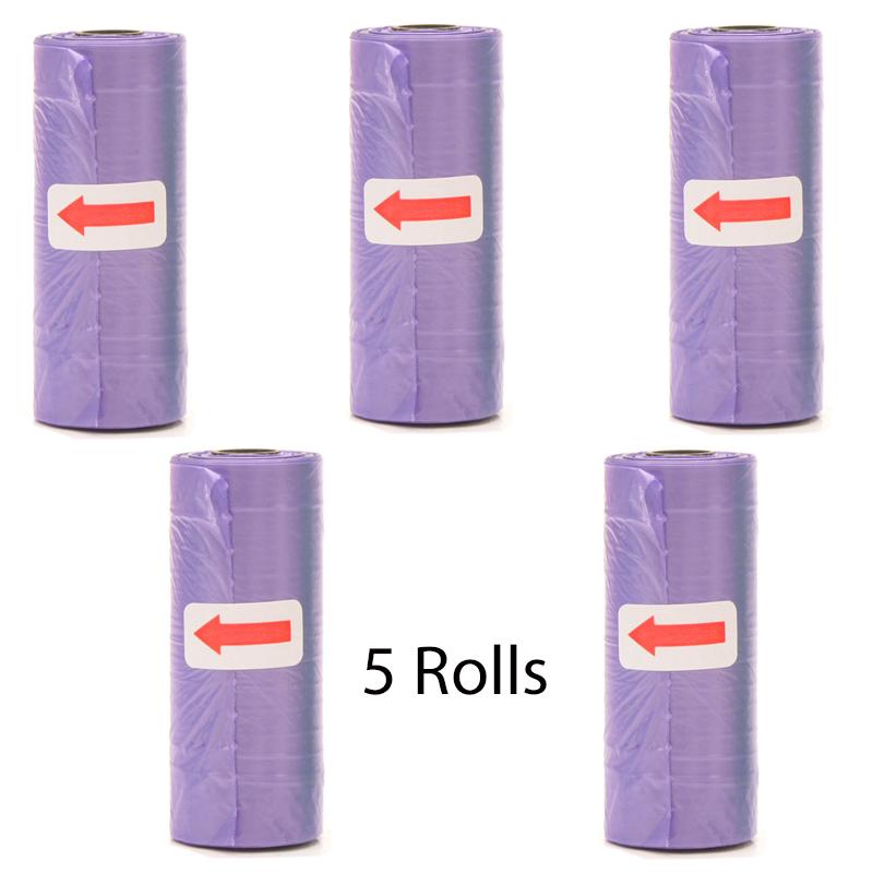 Pet Poop Bags Disposable Dog Waste Bags Bulk Poop Bags with Leash Clip and Bone Bag Dispenser 5 Rolls of 75 Pcs Bags