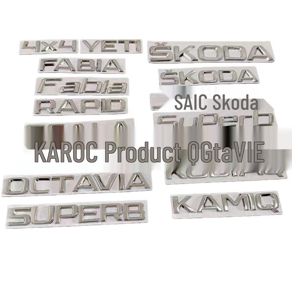 Compatible Skoda Trunk Letter Badges: RAPID, SUPERB, KAMIQ, KAROQ Emblems