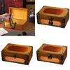 Vintage Wooden Keepsakes Chest with Lock Mechanism Antique Jewelry Storage Box Lockable Small Accessories Container