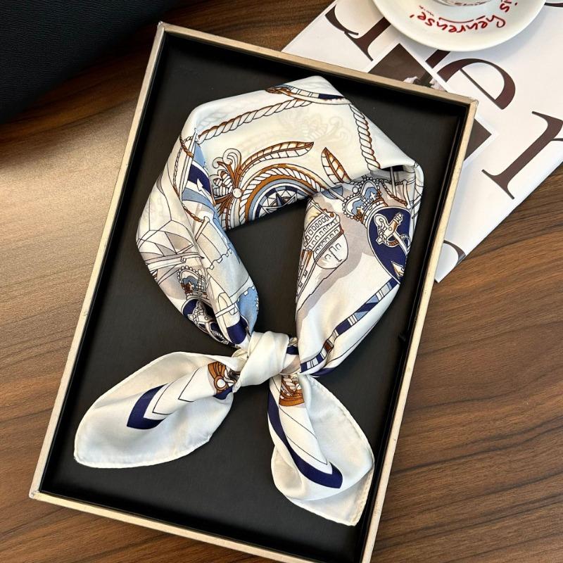 Polka Dot Silk Scarf Square Scarf High-end New Versatile Decorative Scarf Scarf Scarf Neck Cashew Flower Scarf Shawl Can Be Used As a Tube Top