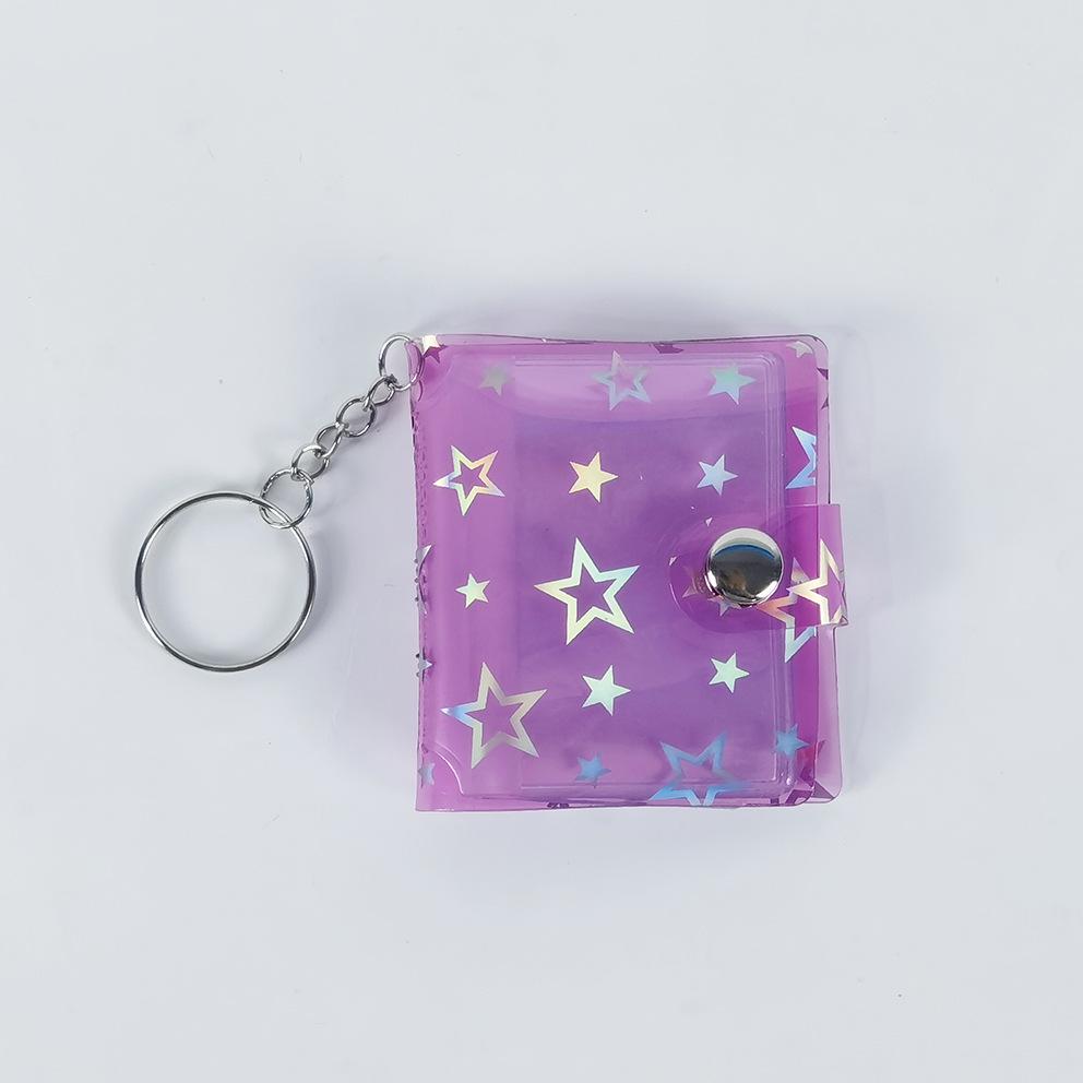 Mini 1-2 Inch Photo Album with Keychain and Stickers for Children's Memories