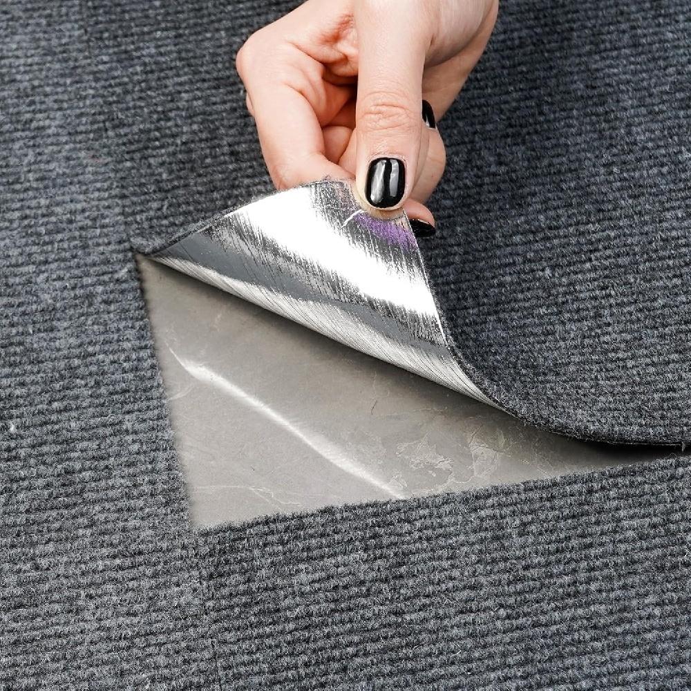 10pcs 30cmX30cm Carpet Tiles Peel and Stick, Self Adhesive Square Carpet with Soft Pad, Non-Slip Carpet Floor Tiles Easy DIY