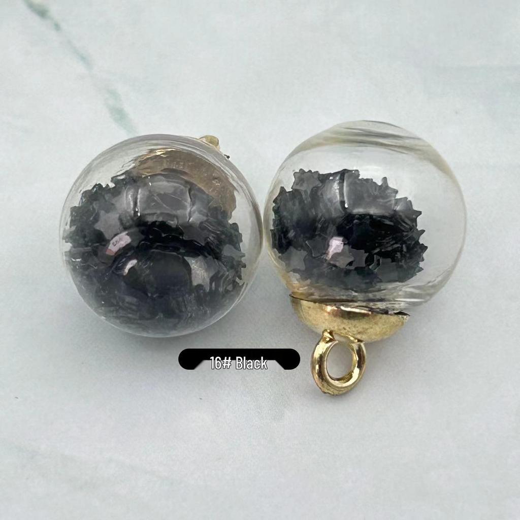 Glass Round Ball Star Sequin Pendant Earrings & Keychain Accessories