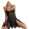 Sexy passion mesh perspective pajamas women's suspenders lace loungewear hot temptation hollow nightdress