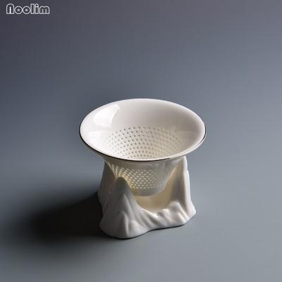 Mountain Peak White Jade Porcelain Tea Filter Strainer Creative Teahouse Tools