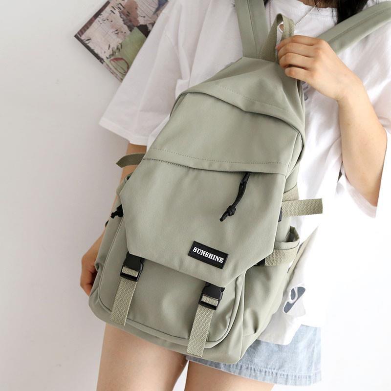 

JK Japan fashion Ins Solid Backpack 2025 New Schoolbag Middle School Student Korean Style Backpack Backpack Army Green