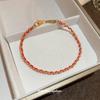 Real Gold Electroplated Alphabet Hand-woven Bracelet New Chinese New Year Red Hand Rope Festive Atmosphere Festive Jewelry