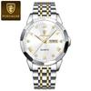 POEDAGAR Orologio da uomo di lusso originale impermeabile luminoso con data settimana acciaio inossidabile quarzo moda