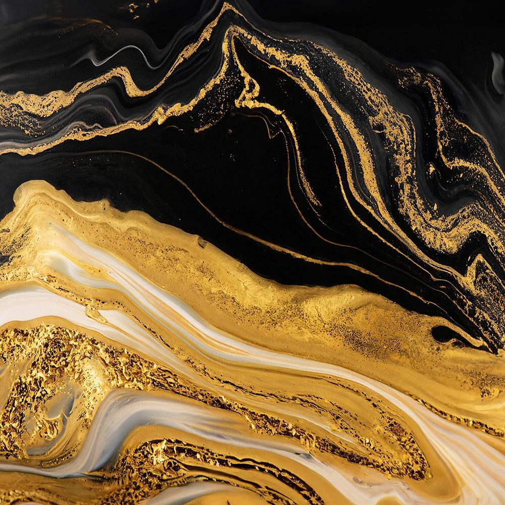 Nordic Luxury Marble Shower Curtain - Black & Gold Digital Print, Water-Resistant Polyester, Eyelets, Artistic Bath Decor