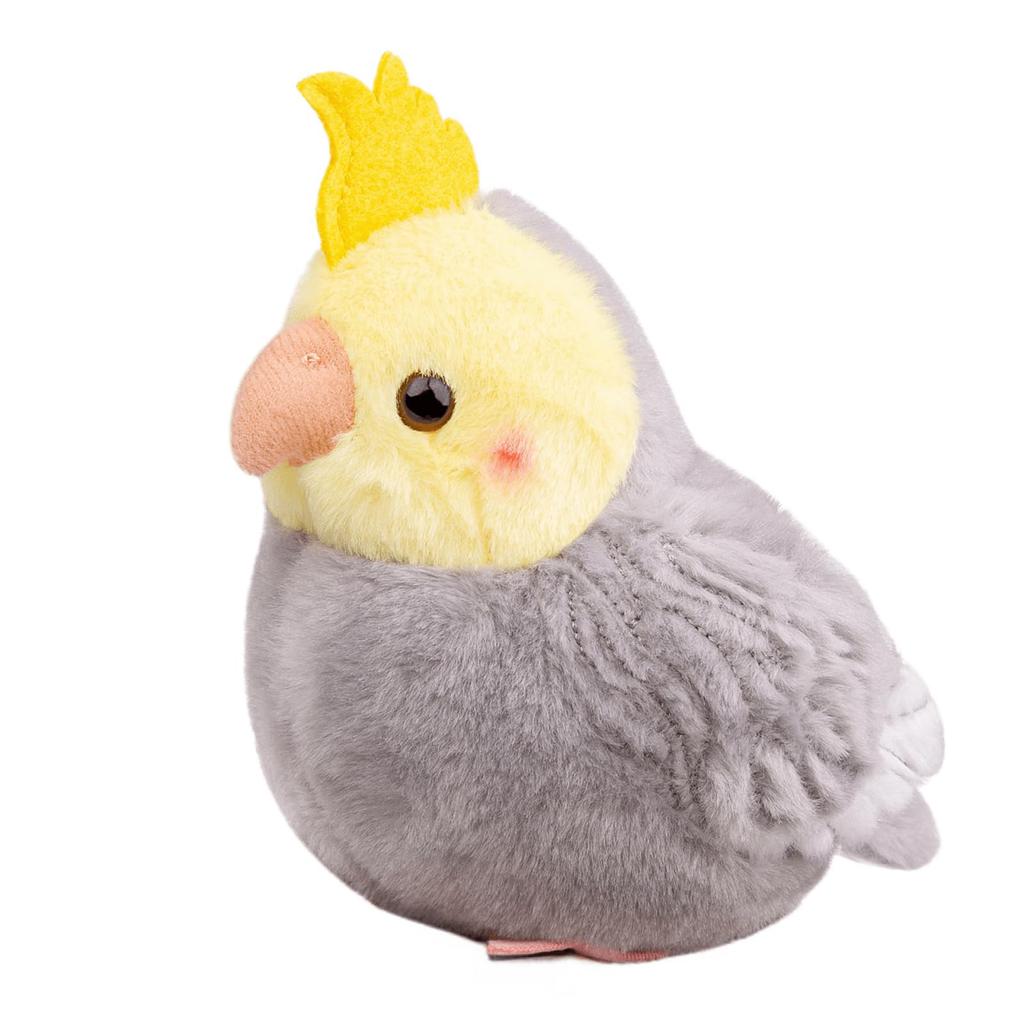 lilizzhoumax Realistic Cockatiel - Gray Plush Animal, Bird Stuffed Animal, Cute Plush Toy, Girl's Toy, Christmas Gift for Kids, Crying Baby, Home