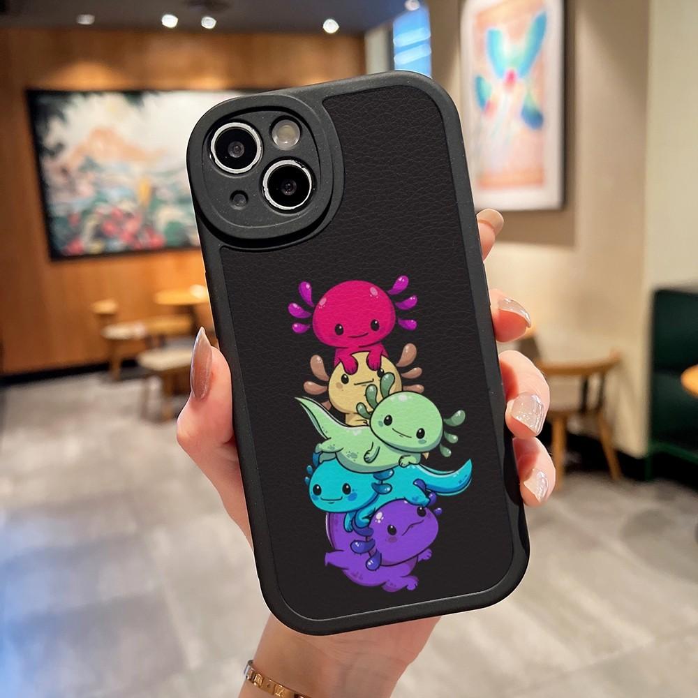 Axolotl and Ramen Phone Case For Apple Iphone 14 flirtatious Pro Max11 13 12 Mini X Xr Xs 8 Puls Se Lambskin Silicone Cover