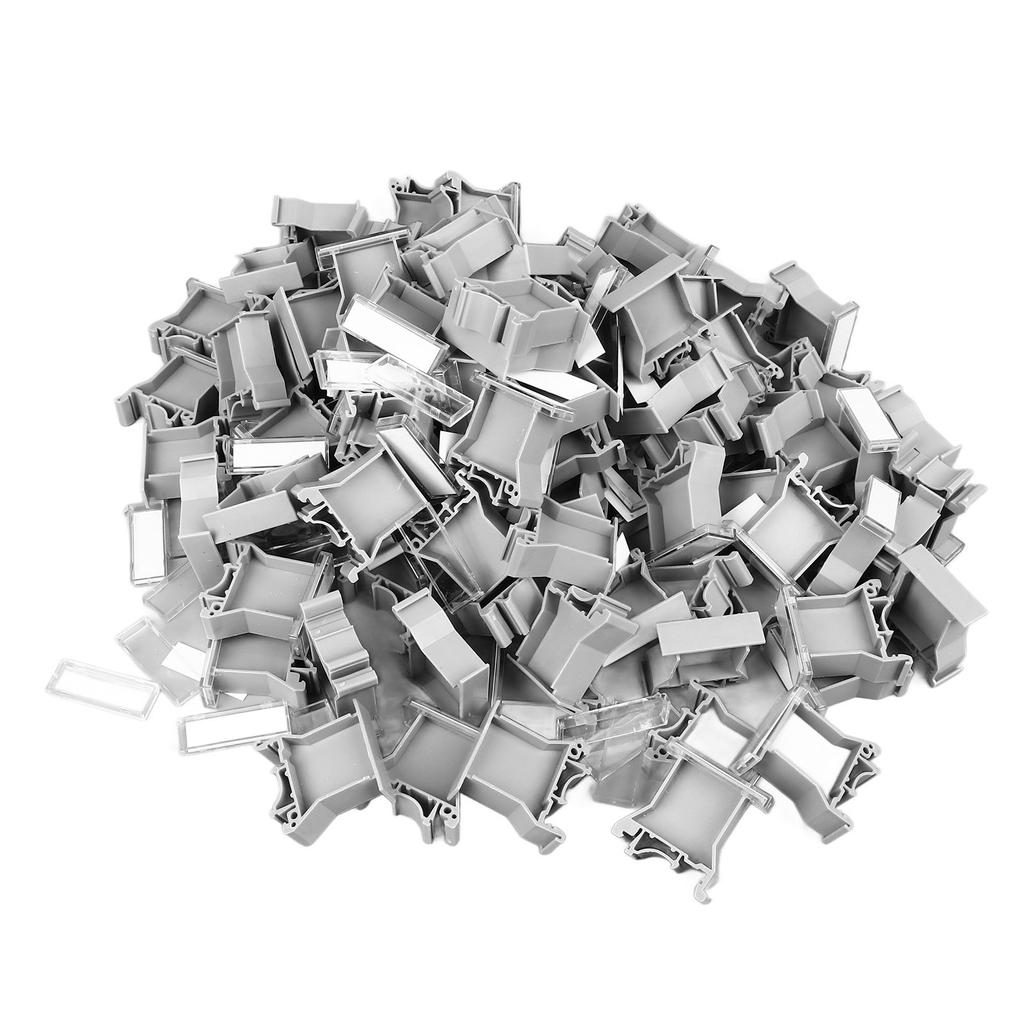 100Pcs UK B2 Terminal Marking Block Set PA66 DIN Rail Guideway Marker for Identification