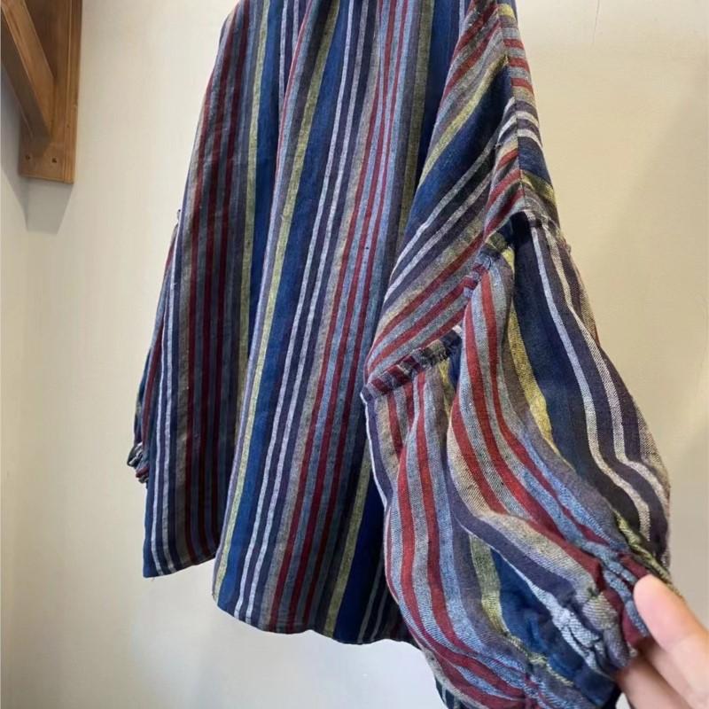 Johnature Japanese Fungus Stand-up Collar Shirt Women Autumn Retro Loose Versatile Raglan Sleeve Tops