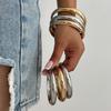 Punk Style Metal Texture Glossy Bracelet Bracelet Fashion Mixed Color Geometric Round Bracelet