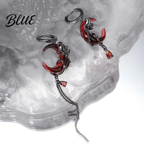 Ring Drop Earrings Asymmetric Tassel Design Moon Crowd-pleasing Decor Finger