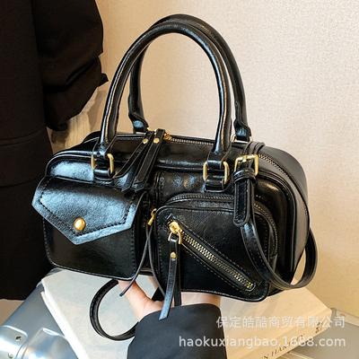 Vintage Maillard Small Bag Women's 2025 New Autumn and Winter Fashion Versatile Messenger Bag Commuter Portable Boston Bag