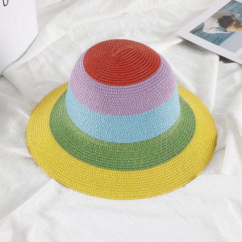 

Women Summer Sun Straw Hat Big Eaves Beach Japanese Hepburn Style Holiday Fold Fisherman Cap Temperament Flat Cap 2023 56-58cm