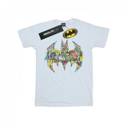 DC Comics Womens/Ladies Batman Batgirl Logo Collage Cotton Boyfriend T-Shirt