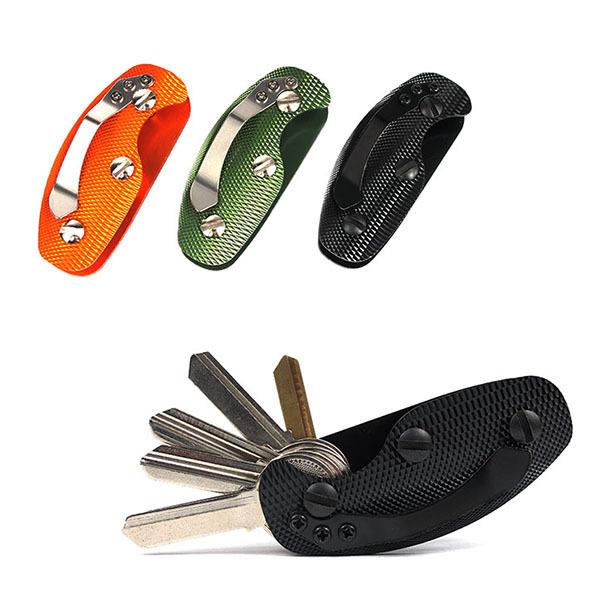 Aluminum Alloy Double Open EDC Keychain Clip: Multi-functional Outdoor Gear & Key Storage чёрный