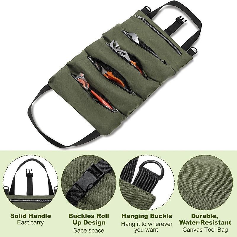 Fit For Hardware Carpentry Multi-Functional Roll Up Tool Bag Foldable Auto Tools Storage Bucket Oxford Fabric Multi-Tool Organizer