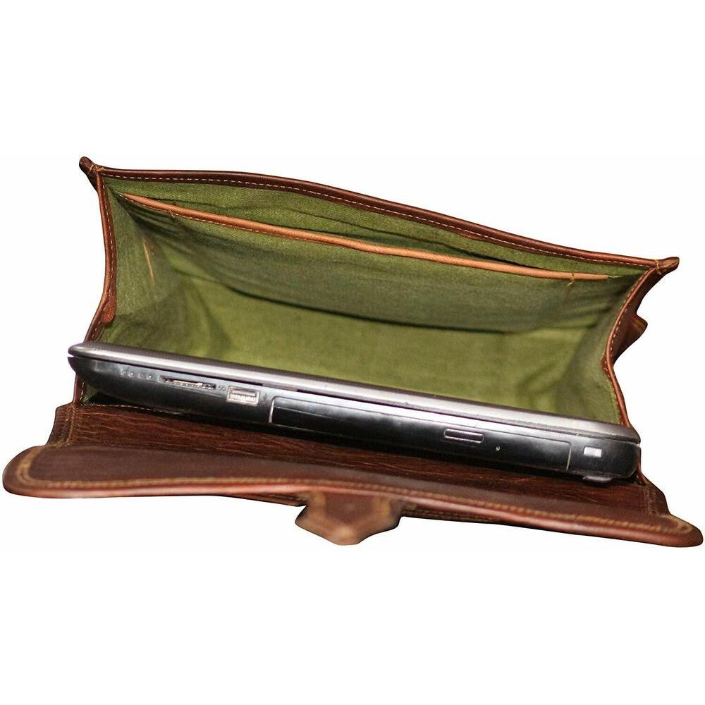 Handmade goat leather messenger Cross-body Satchel Vintage Genuine Brown bag