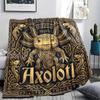 Viking retro animals Print Flannel Blanket,High quality Comfortable for All Seasons,Home Decor,Warmth and Comfort,Perfect for Christmas Gifts