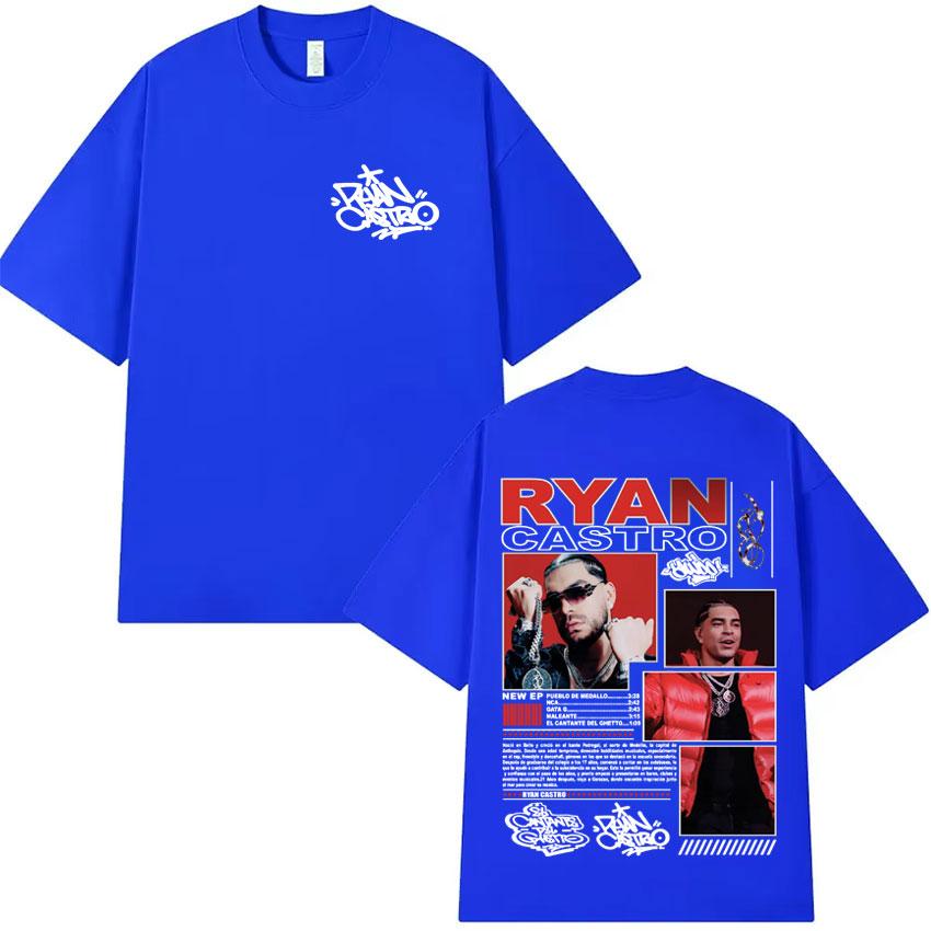 Rapper Ryan Castro Music Album Tour 2025 Merch Graphic Tshirt Men Casual Cotton Oversized T Shirts Aesthetic ONeck Loose Tops