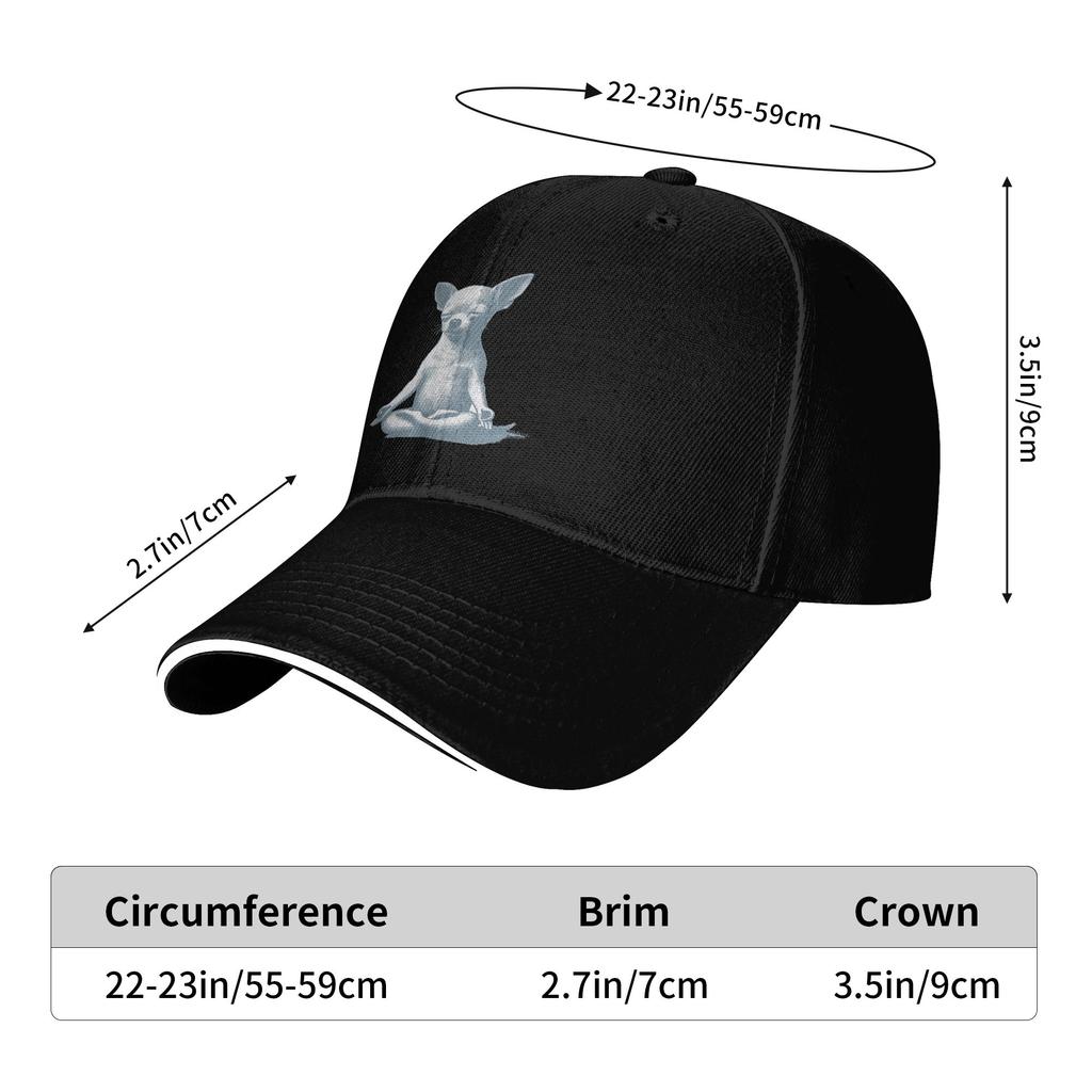 Summer Casual Baseball Cap Chihuahua Yoga Meditation Outdoor Sports Trucker Hat For Female Male Adjustable Trendy Snapback Cap