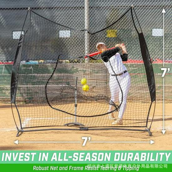 7x7 Portable Baseball Training Rebound Net – Professional Outdoor Batting Backstop Net чёрный