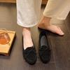 New Spring Autumn Women Loafers Slip On Ladies Flats Shoes Casual Flat Shoes Leather Cashmere Single Shoes Plus Size 43