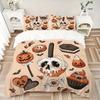 3pcs Halloween Pumpkin ideas Quilt Cover Set - Soft and Cozy Bedroom, Guest Room and Dorm Decorative Bedding 3-Piece Set 1 Quilt Cover + 2 Pillow