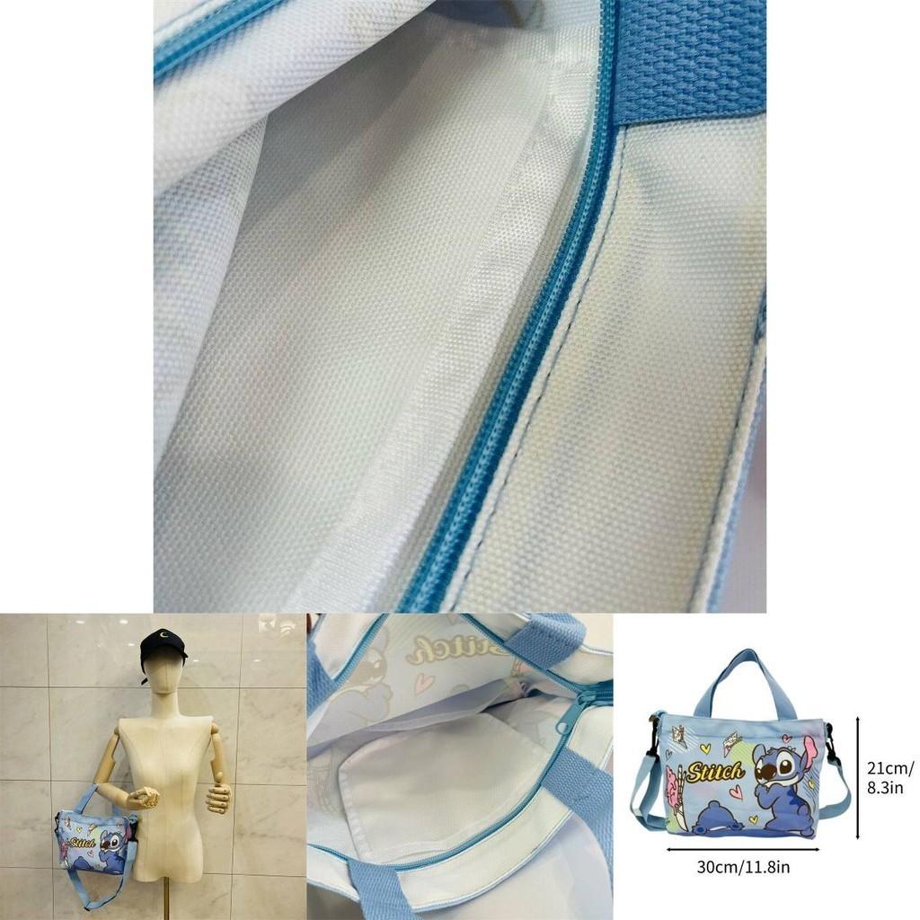 Stylish Canvas Shoulder Bag With Cartoon Design, Blue Color, Medium Size, 3021cm