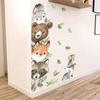Cartoon Animal Wall Decals Cute Window Glass Sticker for Bedroom Living Room Left