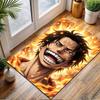 Anime Character in Fiery Aura Patterned carpet, non slip mat suitable for living room and bedroom sofas