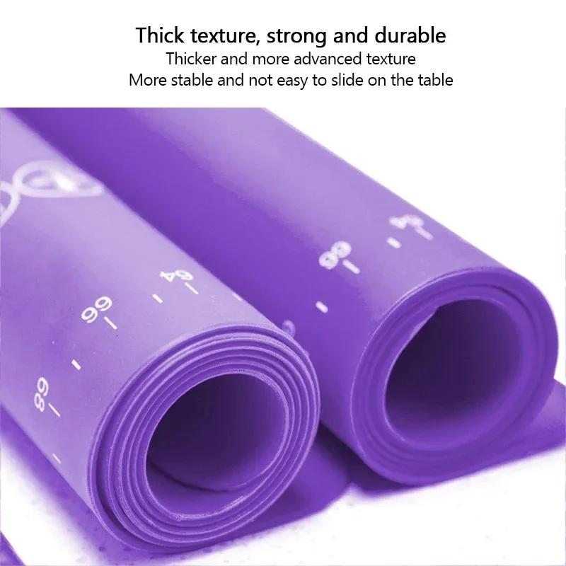 60/50/40cm Silikonunterlage Backmatte Blatt Knetmatte für Küche Ausrollen Teig Pizza Großer Teig Antihaft-Maker Halter
