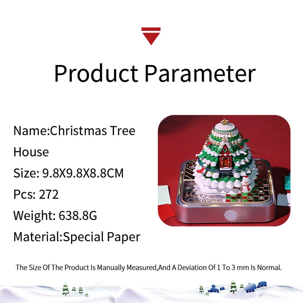 3D-Kalender 2026 mit Lichtern Abreißbarer 3D-Papierkunst-Notizblock für Weihnachten Einweihung Schreibtischdekoration