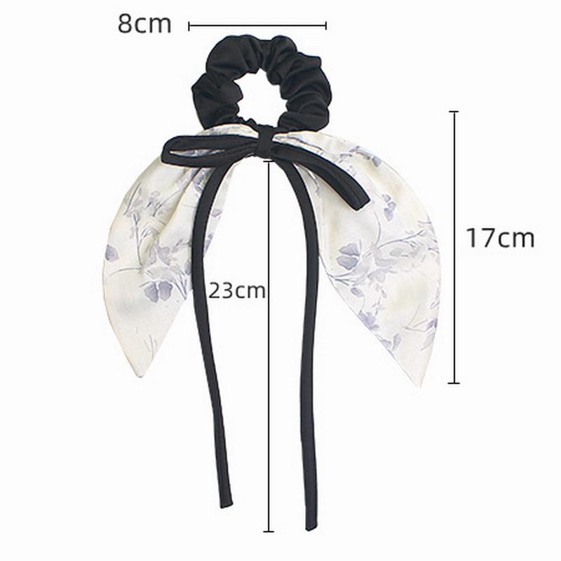 Korea Satin Bow Hair Bands For Women Black Elastic Hair Tie Girls Bows for Hair Coquette Hairbands Handkerchief Scrunchies