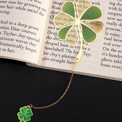 Mode Rose Lotus Vierblättriges Kleeblatt Metall Lesezeichen Für Schüler Buch Halter Binder Index Teiler Reader Schreibwaren Büro Schule