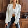 Women's Fashionable Solid Color Long Sleeved Casual Button Cardigan Jacket