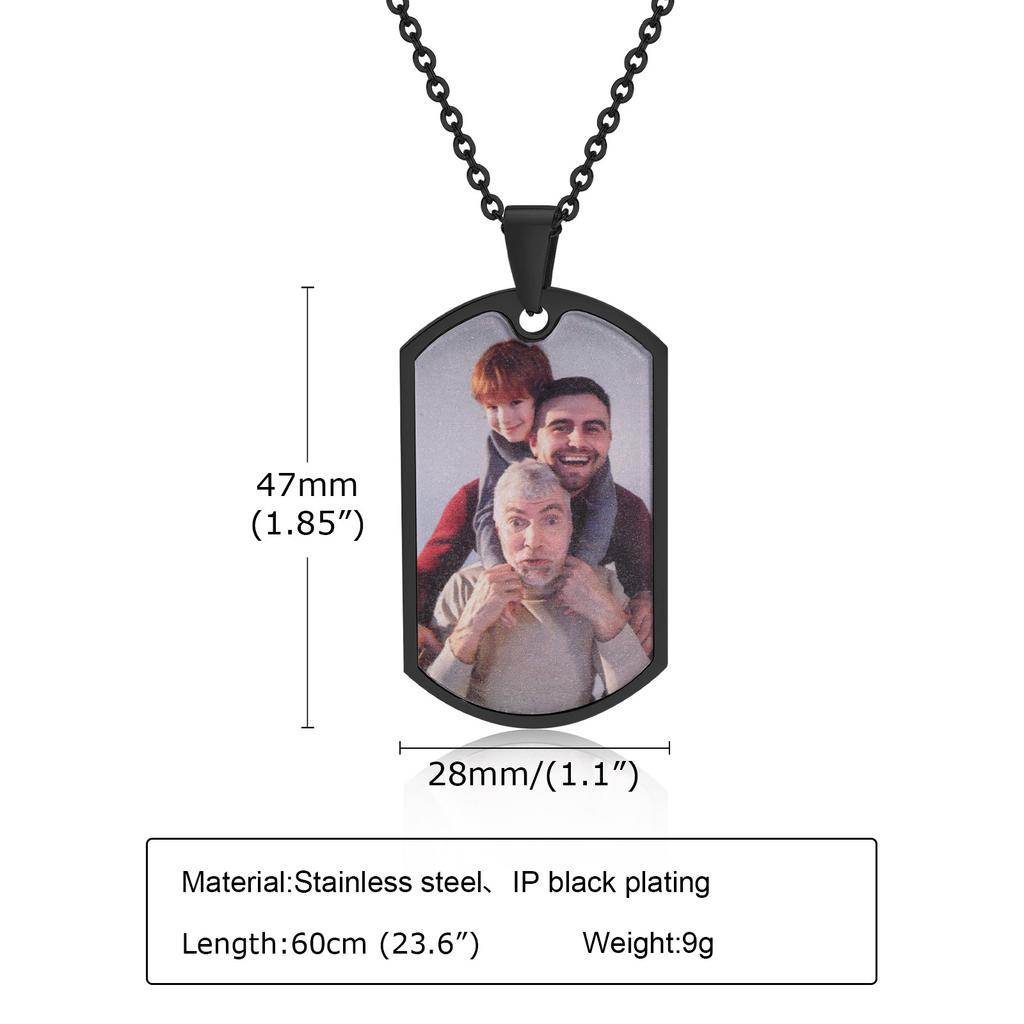 Men Personalize Engrave Name Custom The Photo of Family Pendant Necklaces,Picture Words Date Pendant Dogtag,Love Keepsake Gifts