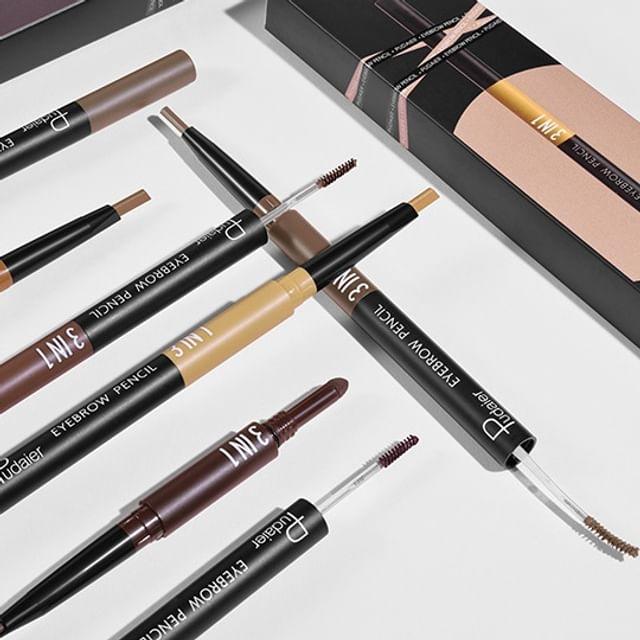Pudaier - 3 In 1 Eyebrow Pencil / Powder / Cream - 6 Colors #01 - 3g