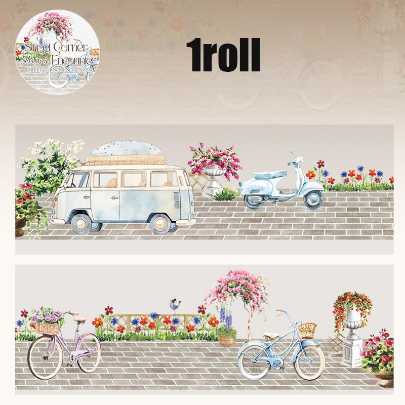 1 Roll Street View PET Tape For Scrapbooking DIY Journal Stickers Collage Art Phone Case Notebook Decoration Gift Craft Supplies