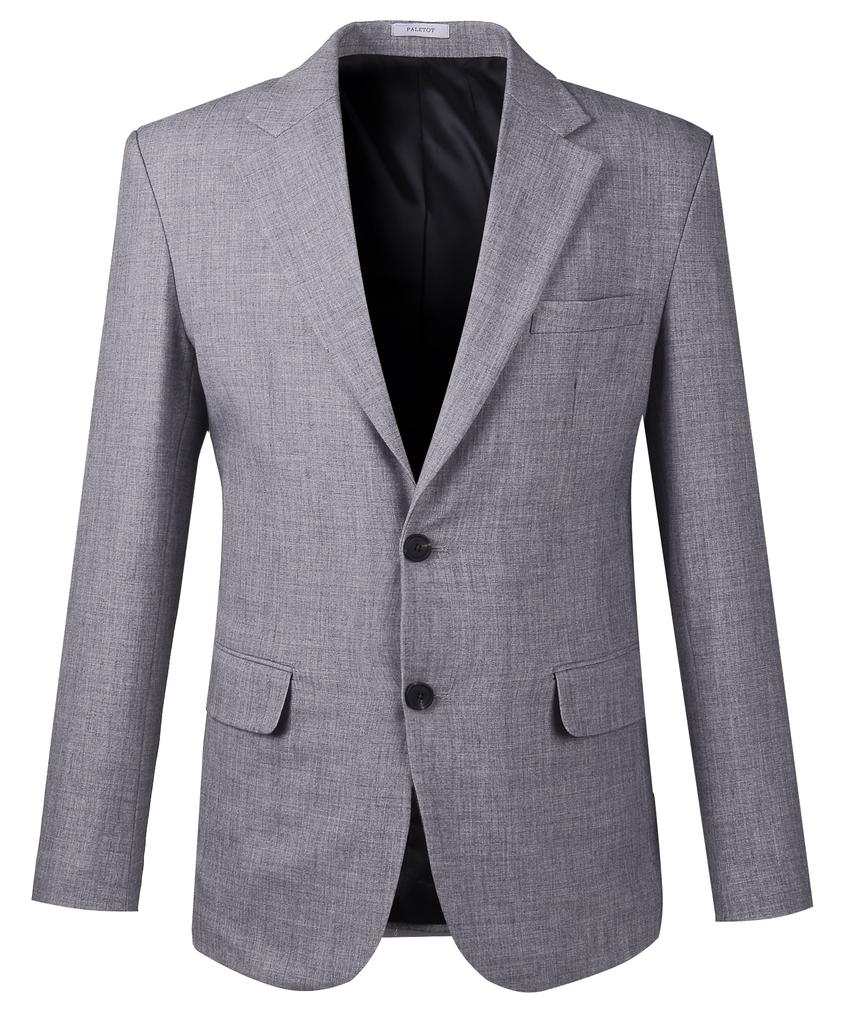 Paletot Notched Bokeh Single Blazer_Gray