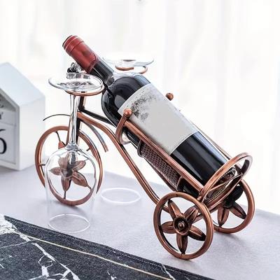 1pc Tabletop Wine Rack, Wine Bottle Holder Single Bottle Bike Shaped, Freestanding Countertop Wine Rack And Wine Bottle Storage