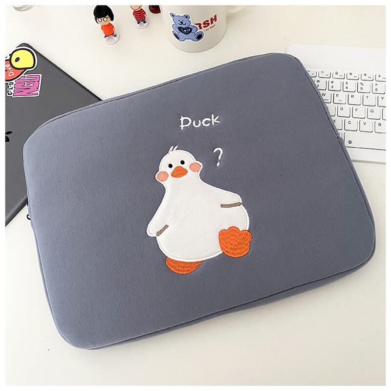 Cute Duck Embroidered Laptop Sleeve