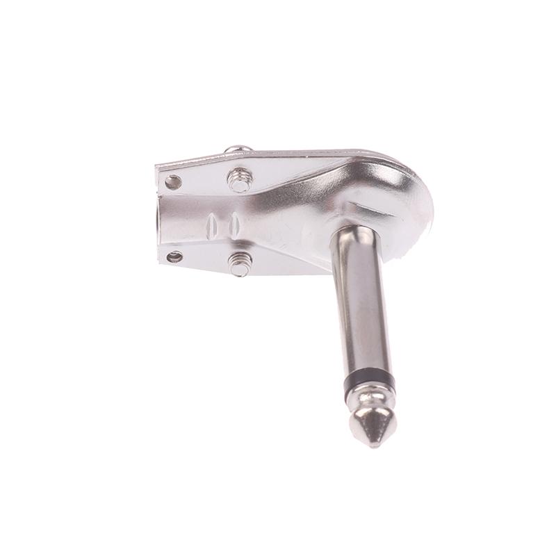 6.35Mm Mono Jack Right Angle Plug Flat Male Guitar Effects Pedal Connector Microphone Amplifier Connector